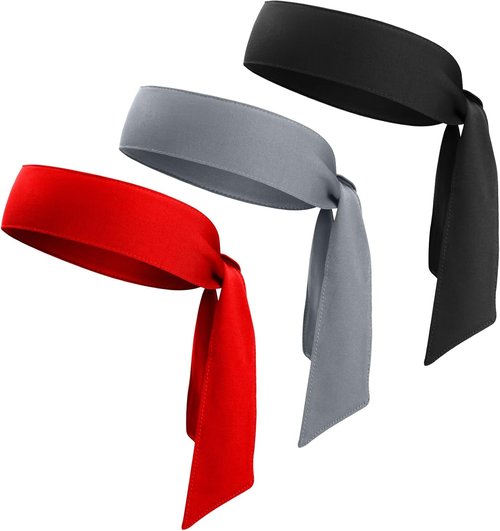Head Ties | Adjustable Sports Sweatband Headbands for Men & Women - 3 Pack for Basketball, Running, Tennis