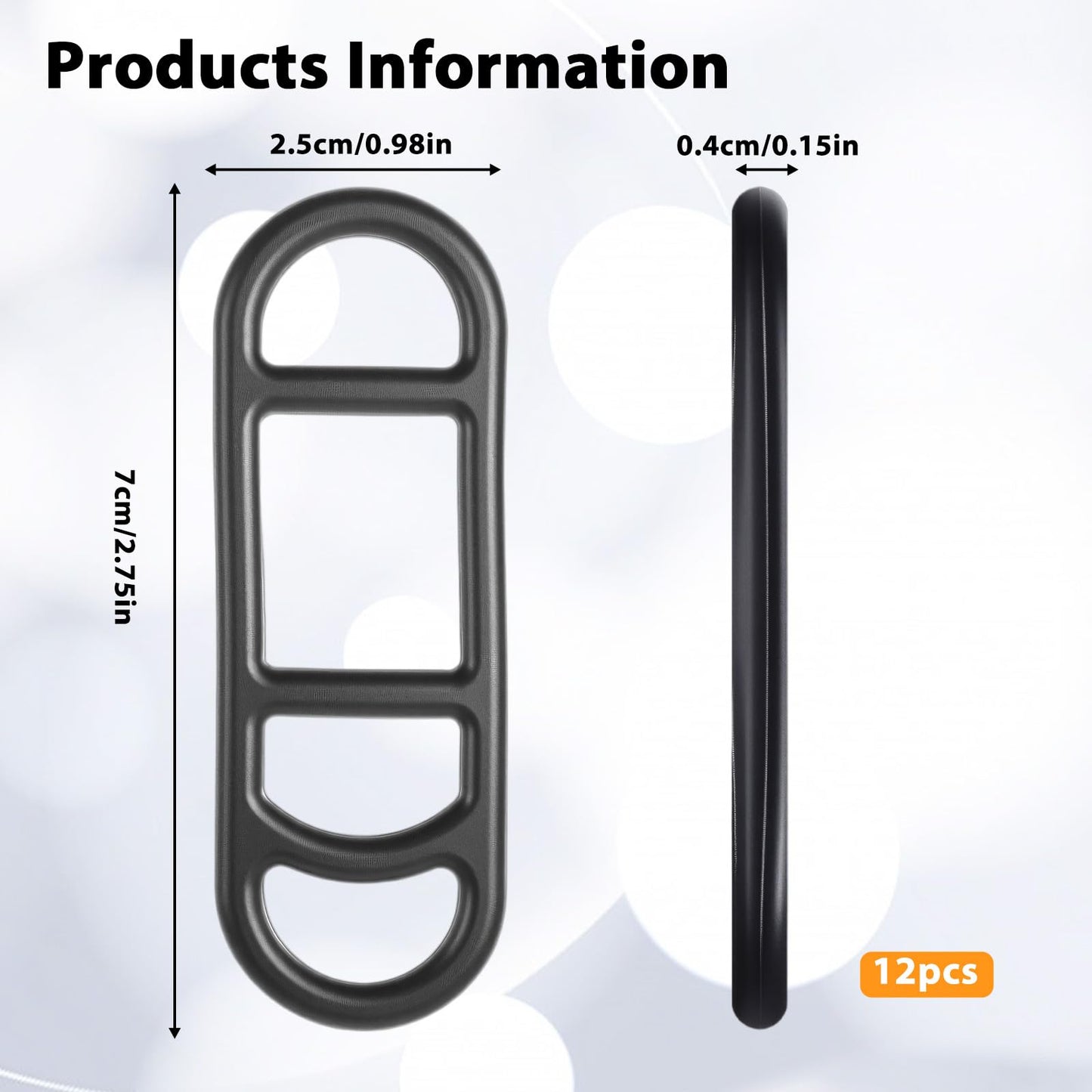 Exircy 12 Pcs Bicycle Rubber Strap Bicycle Light Silicone Straps Bike Rubber Strap Bike Mount Bicycles Light Band for Flashlight Handlebar Set Cell Phones Speaker Holder (Black)