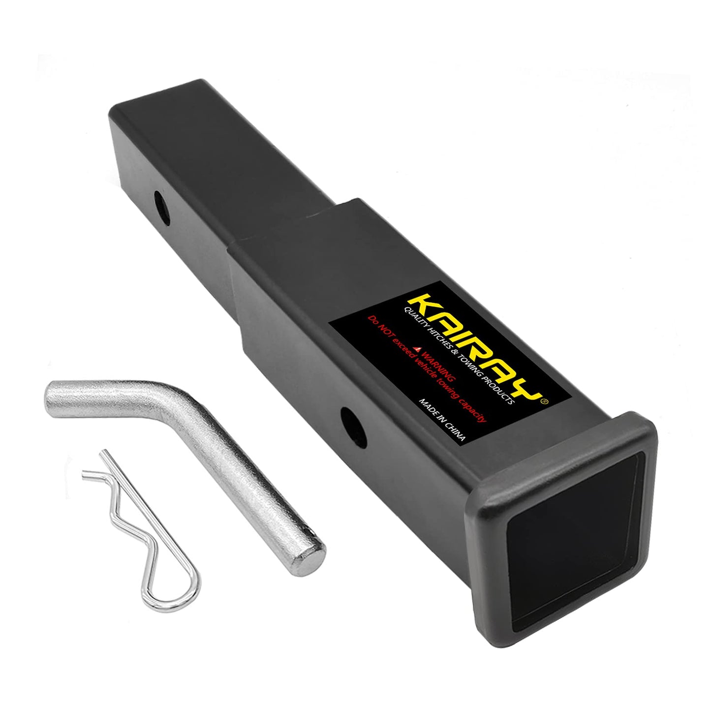 KAIRAY Trailer Hitch Extension, 2 Inch Receiver Tube Extender, 7 Inch Extension Length, with 5/8 Inch Hitch Pin and Clips, 3500 lbs GTW
