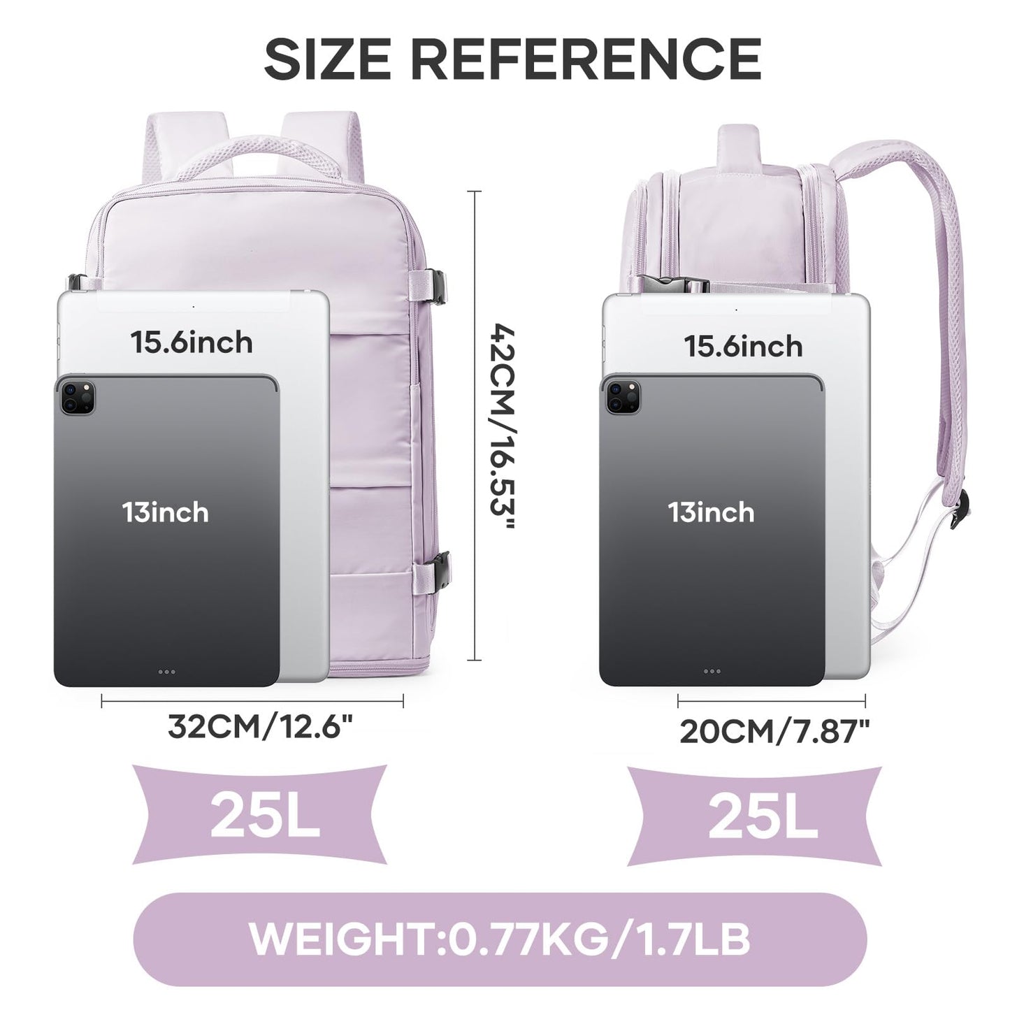 coowoz Large Travel Backpack For Women Men,Carry On Backpack,Hiking Backpack Waterproof Outdoor Sports Rucksack Casual Daypack Travel Essentials(Purple)