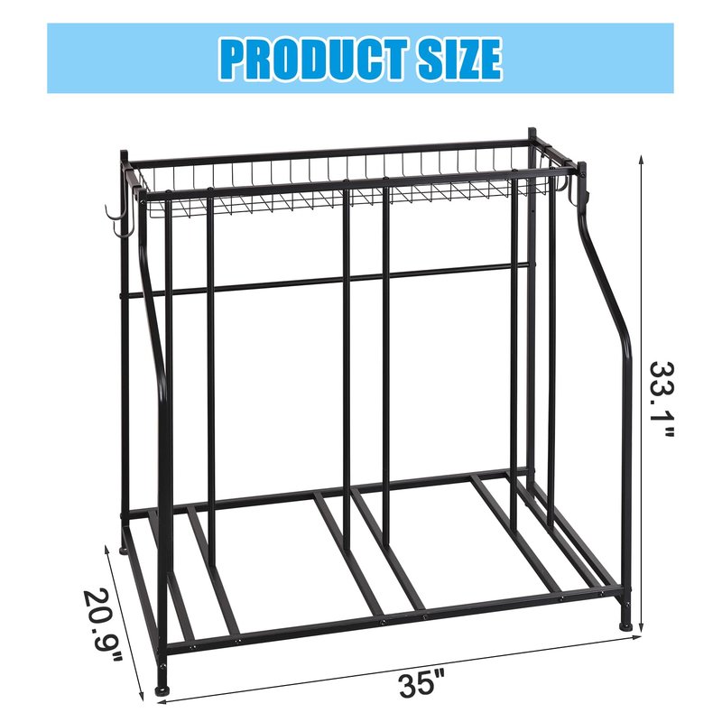 Mythinglogic Garage Bike Storage Rack, Freestanding Organizer for Adult or Kids Bike, 3 Bicycle Holder for Indoor and Outdoor Use