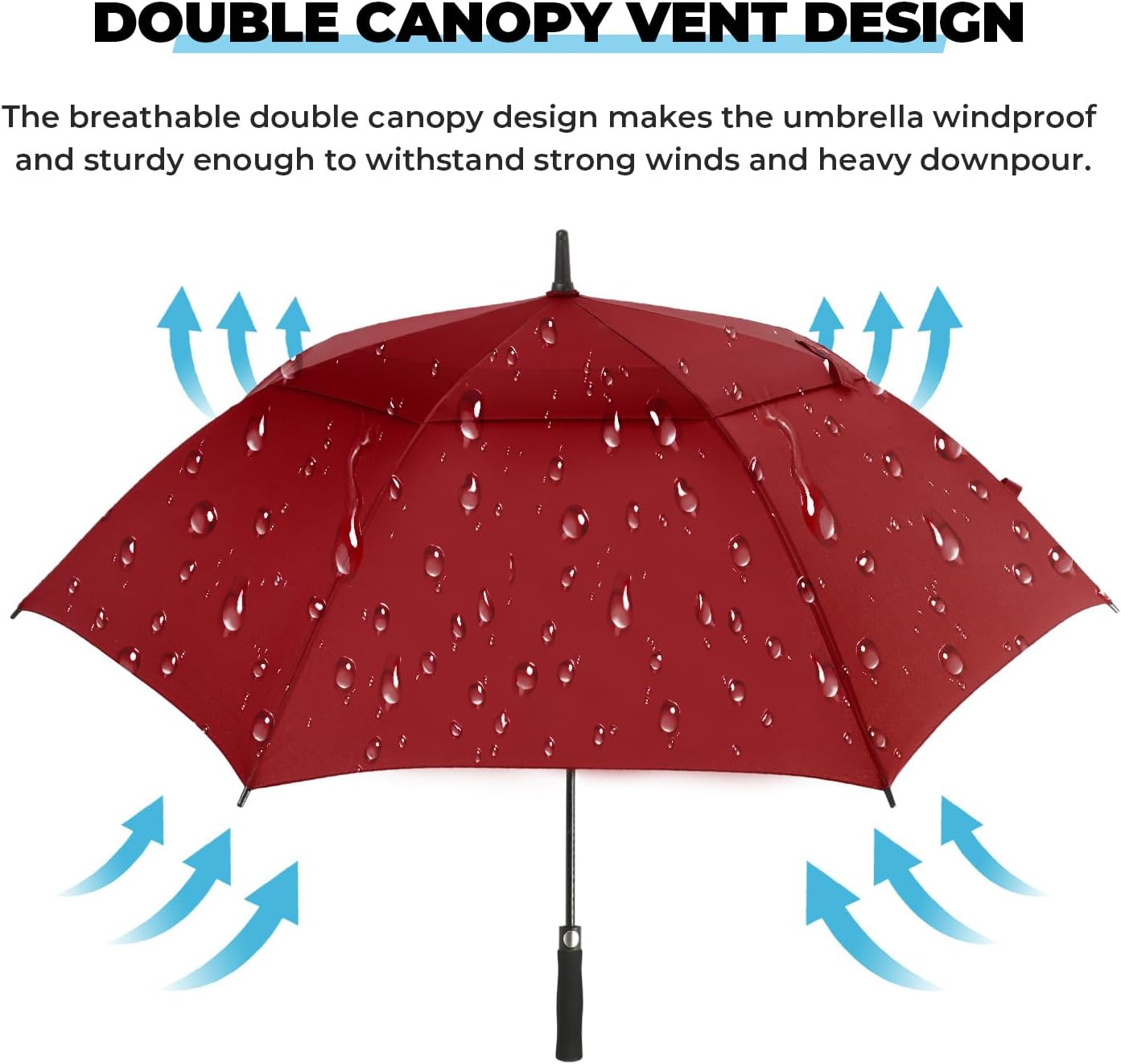 ZDSSM Automatic Open Golf Umbrella - Extra Large 54/62/68/72 Inch Double Canopy | Windproof & Waterproof