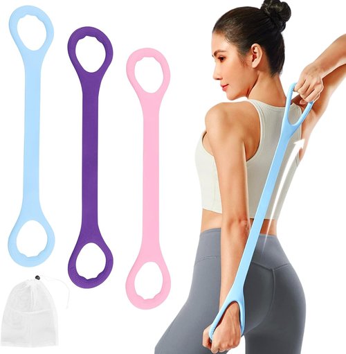 Figure 8 Fitness Resistance Bands - 3-Piece Set for Arm, Back & Shoulder Workouts | Elastic Exercise Ropes for Yoga & Pilates