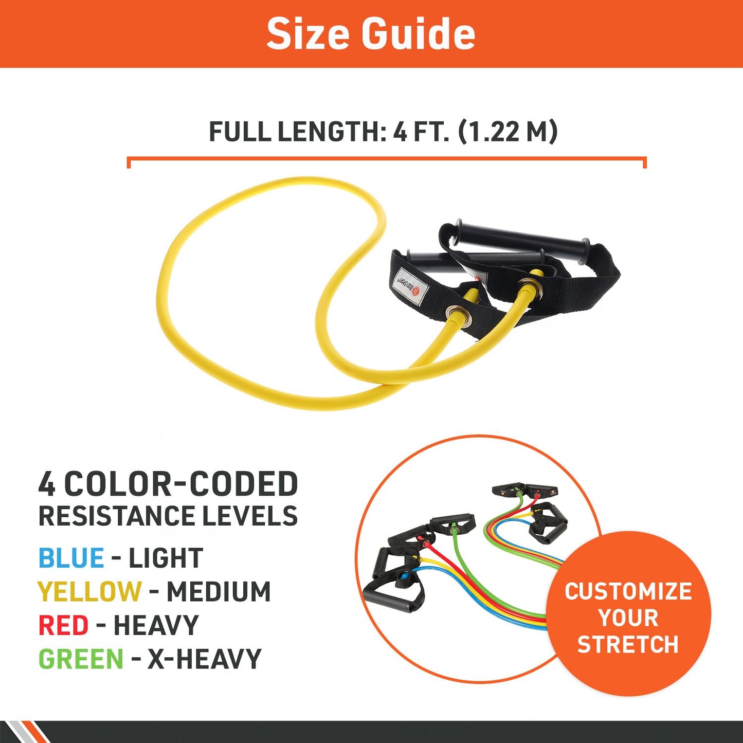 Body Sport ZZR147BLT Fitness Performance Tube – Resistance Tubing – for Rehabilitation and Exercise – Exercise Tubes with Handles – Blue – Light Resistance