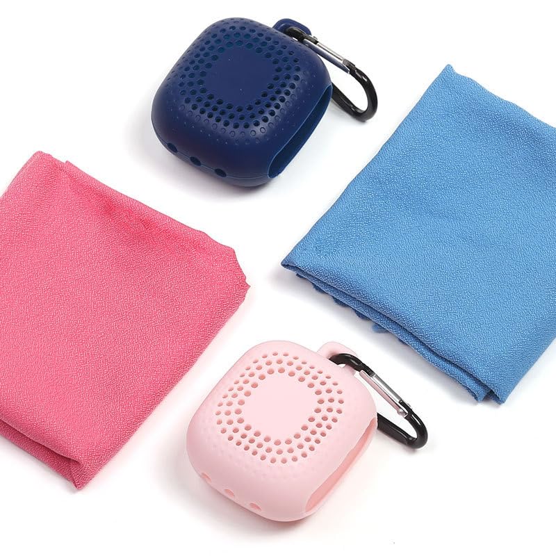 Quick Drying Microfiber Towel with Silicone Box - Pink, 40CM