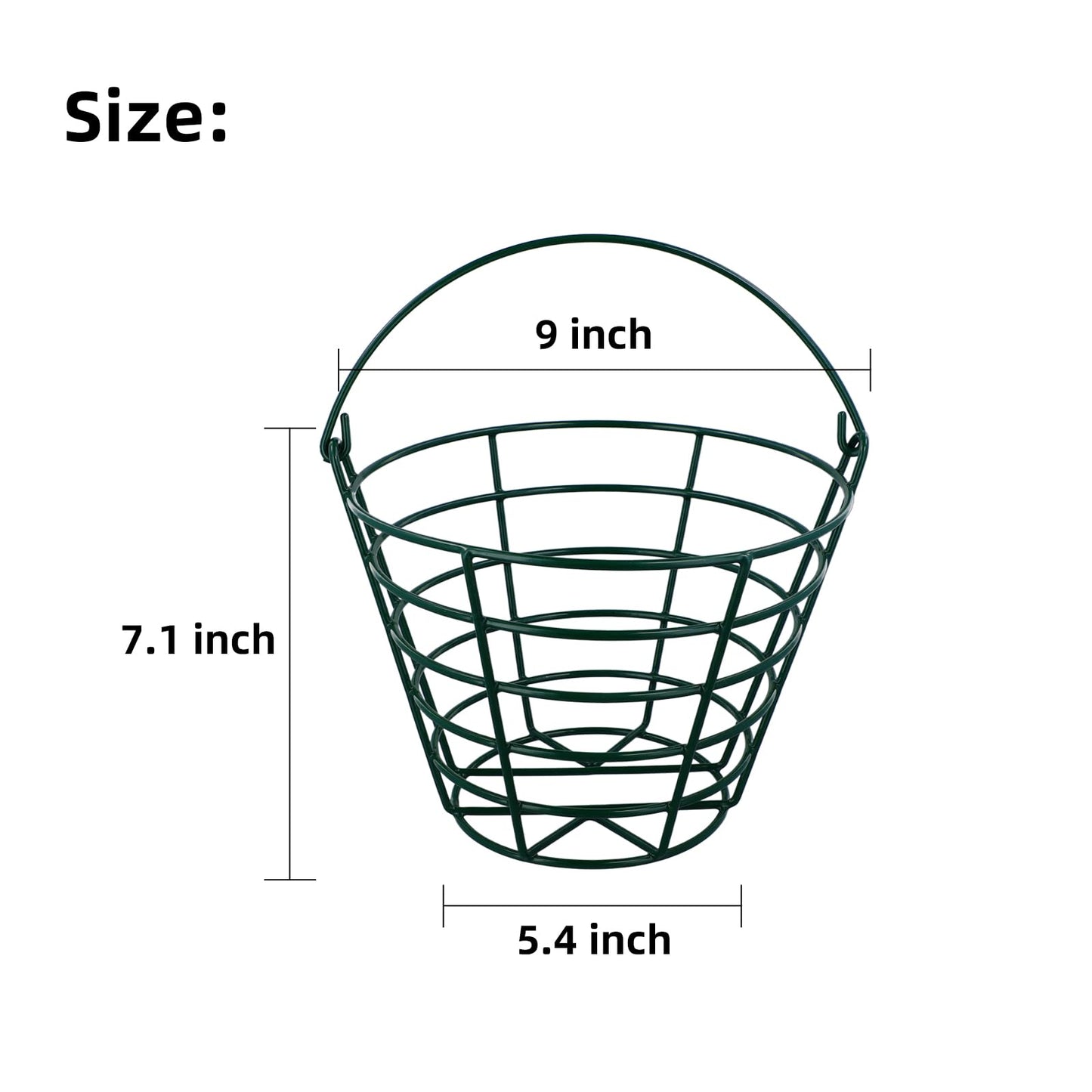 Roykaw Golf Ball Basket Bucket Container for 50 Balls,with Handle,Built to Last/Easy to Organize