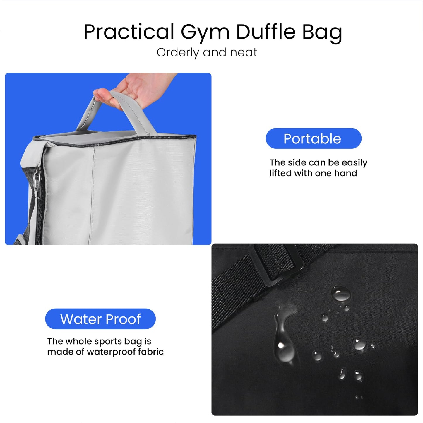 C&F BOGMOST Small Gym Bag for Women & Men,Small Lightweight Duffel Bag Carry On Bags Mini Duffel Travel Bag Waterproof Sports Bags for Workout/Sport/Travel, Dark Green