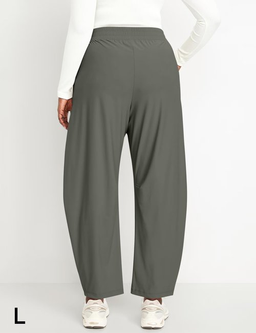 Ugerlov Womens Barrel Ankle Pants Quick Dry Lightweight Hiking Pants Wide Leg Baggy High Waisted Trousers with Pockets, Grey S