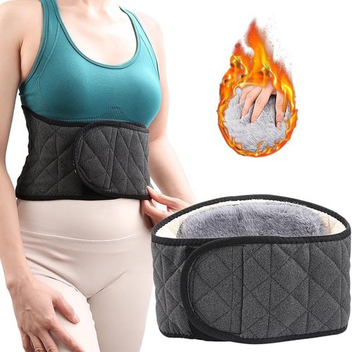 Soft Cozy Warm Waist Belt, Men Women Winter Thicken Thermal Plush Waist Warmer Adjustable Lumbar Support Belt, Abdominal Support Band Waist Wrap Brace Warm Strap Warm Waist Protector (Dark Gray, XL)