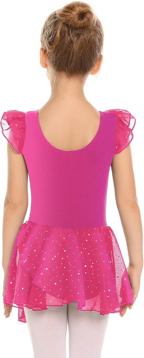 Arshiner Girls Ballet Dance Dress - Ruffle Sleeve Tutu Leotard for Comfort & Style