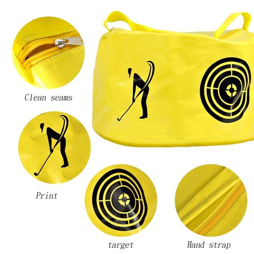 ASENVER Golf Swing Impact Trainer Bag Golf Power Smash Bag (Yellow- Target Pattern)