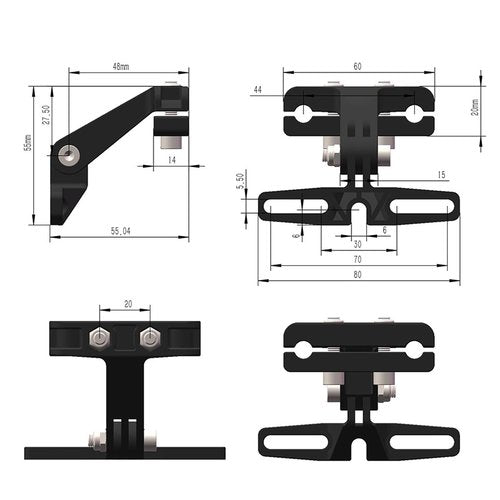 NOENNULL Electric Tail Light Bracket for Electric Bike Rear Light Mount, Red, Black