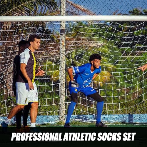 Grip Soccer Socks with Shin Guard Sleeves - Non-Slip Leg Sleeve for Men & Women