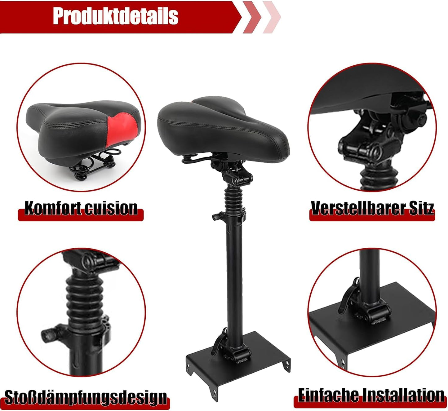 Yungeln Electric Scooter Seat Saddle,Adjustable Height Double Damping Comfortable Saddle Compatible with Ninebot Max G30 Electric Scooter