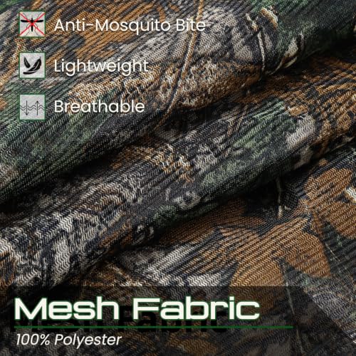 PELLOR Mosquito Suit Set for Men & Women — Mesh Bug Pants & Jacket Hood, Camouflage, 3X-Large