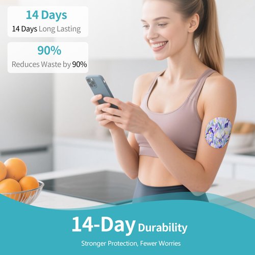 20pcs Adhesive Patches for Libre 3 Waterproof,Sensor Covers for CGM,Pre-Cut Backing with Easy-Peel Tab for 10-14 Days,Full Cover No Glue in Center,Bloomingday
