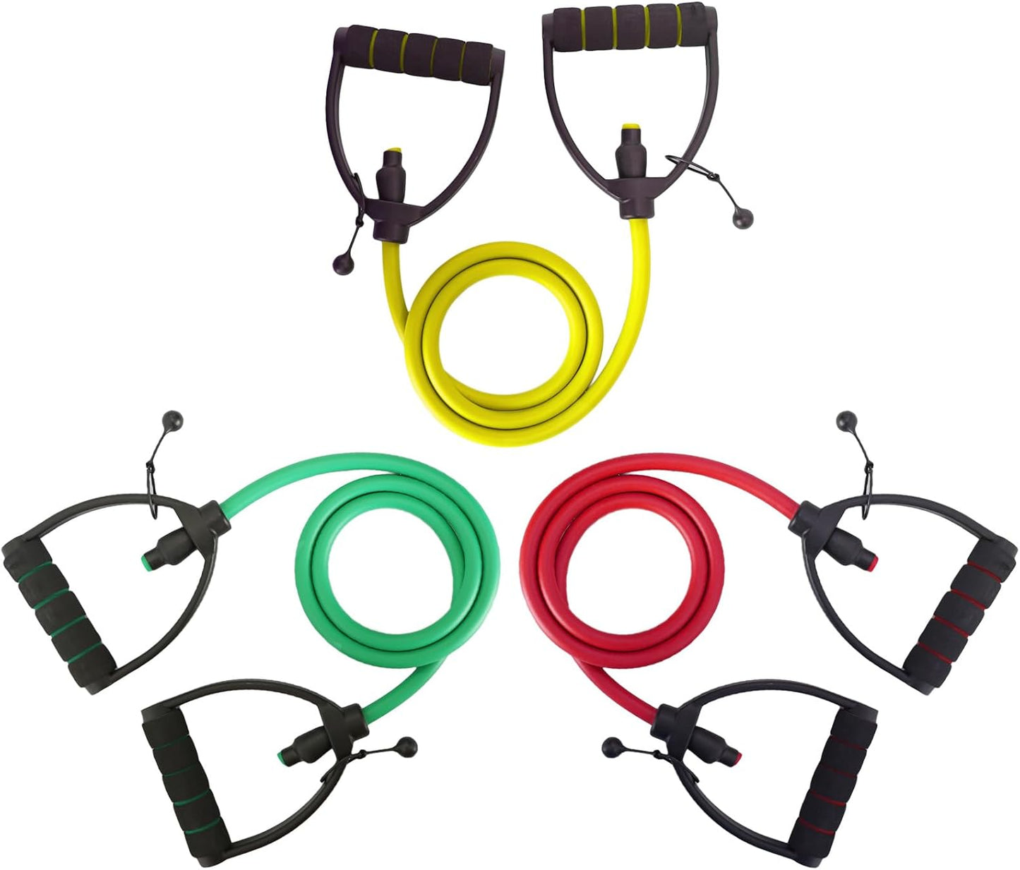 Skiennix Resistance Exercise Bands - 3 PCS Set with Handles & Door Anchor | Ideal for Men & Women