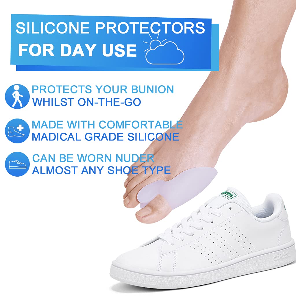Toe Corrector Toe Separator Bunion Splint 【Updated Version】 Hallux Valgus Big Toes Corrector Set Bunion Brace Bunion Exercise Strap Orthopedic Kit Pain Relief (Blue, free)