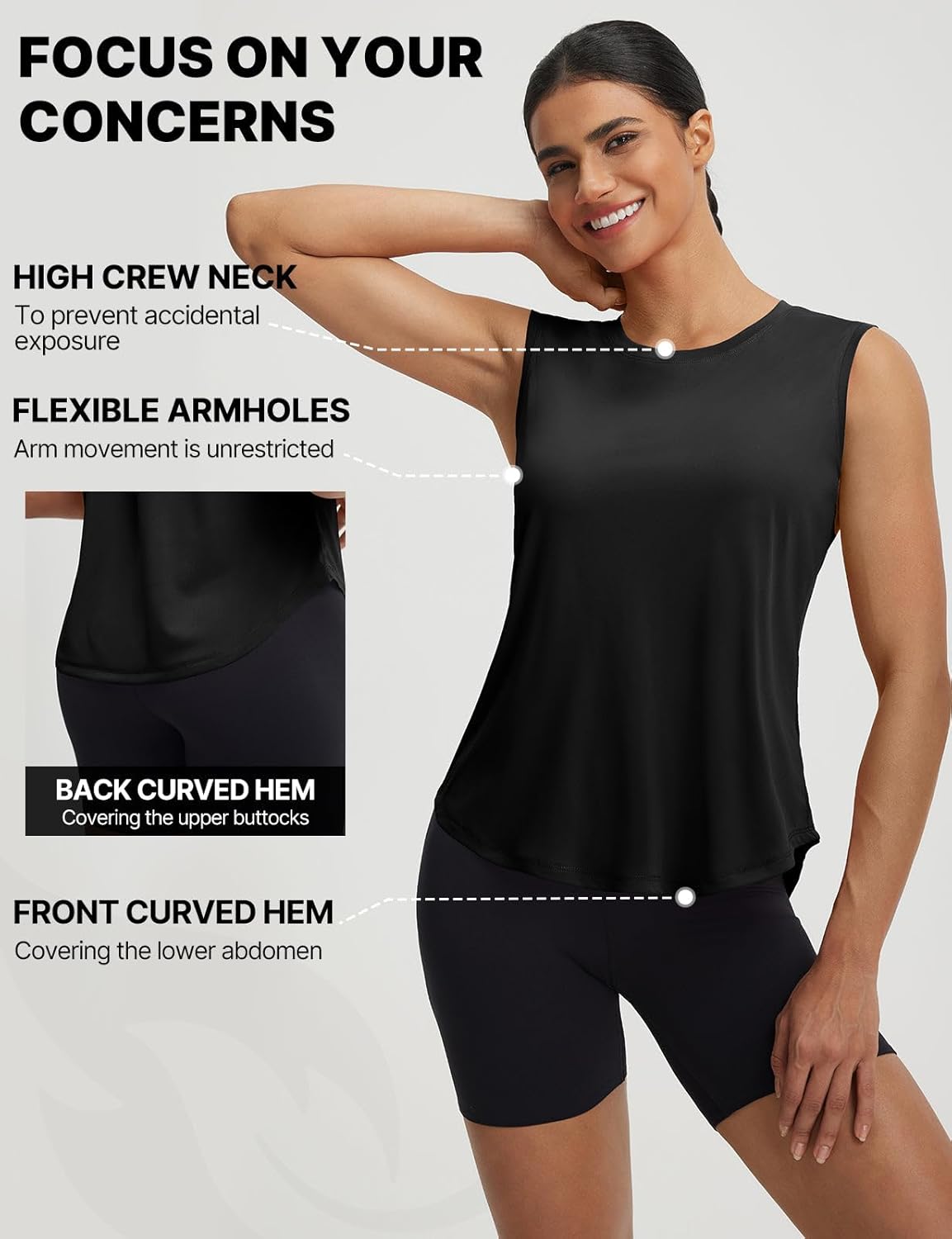 Baleaf Women's Athletic Tank Top - Breathable UPF 50+ Workout Tee | Lightweight & Loose Fit