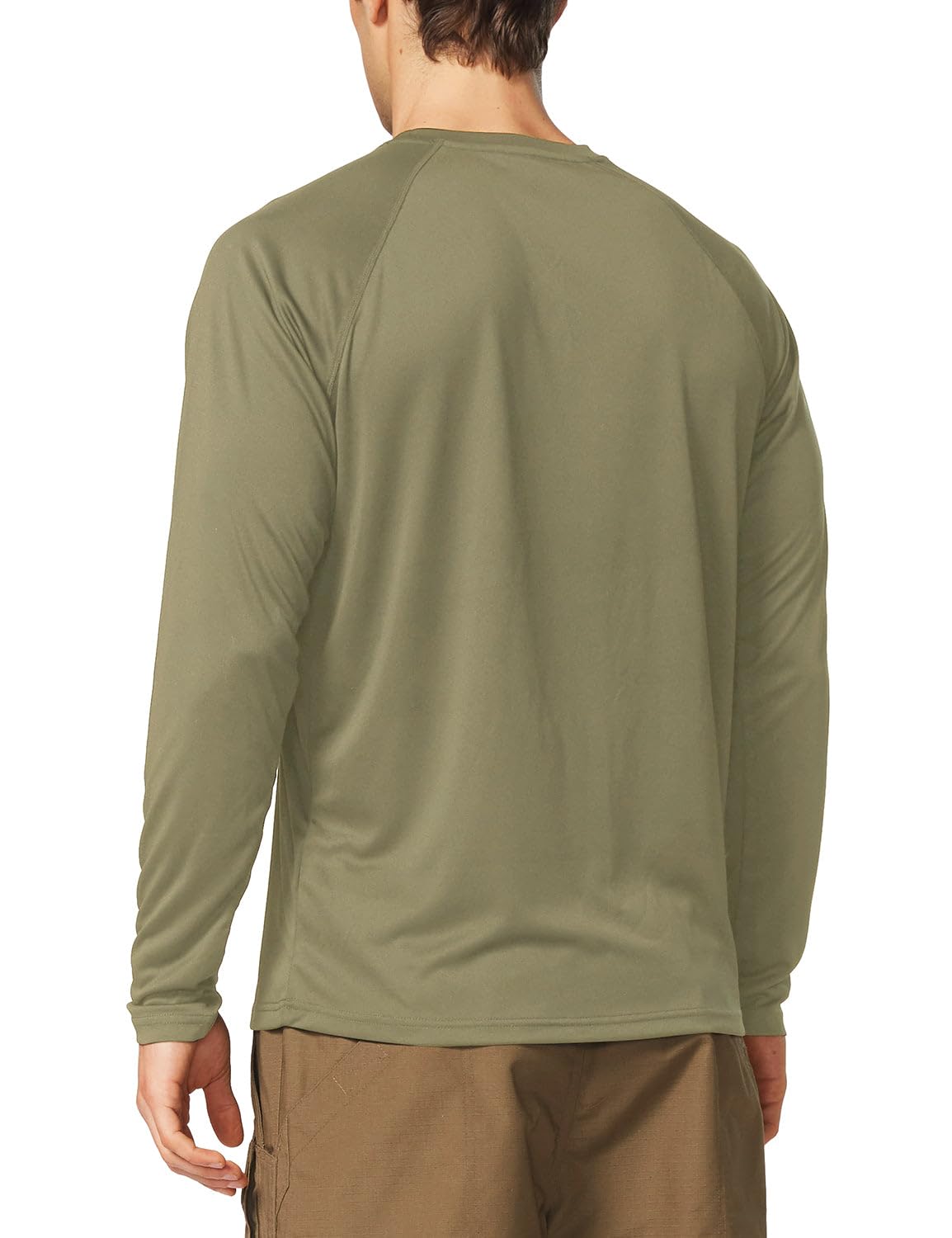 baleaf Mens UPF 50+ Sun Protection Shirts Long Sleeve Rash Guard, Quick Dry 4-Way Stretch for Fishing Swimming Surfing 01-Slate Green S
