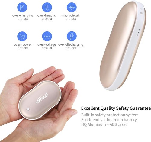 Karecel Rechargeable Hand Warmers - Double-Sided 10400mAh Heat | 4-Inch Portable Winter Essentials