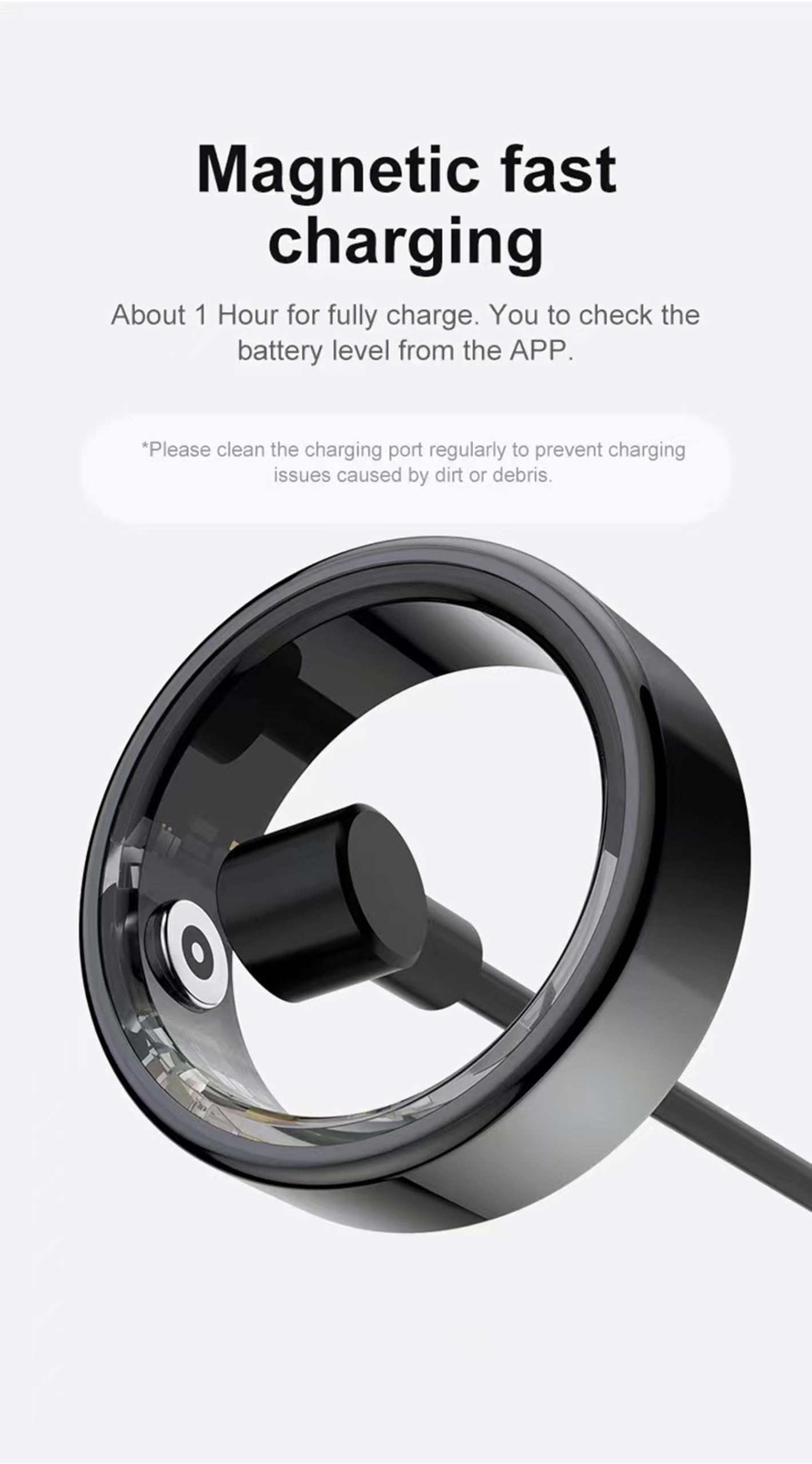 Smart Ring, Smart Ring w/Sleep Heart Rate Blood Pressure Oxygen Monitor Waterproof Fitness Tracker IP68 Pedometer Calories Step Counter Bluetooth Health Ring, Black #8