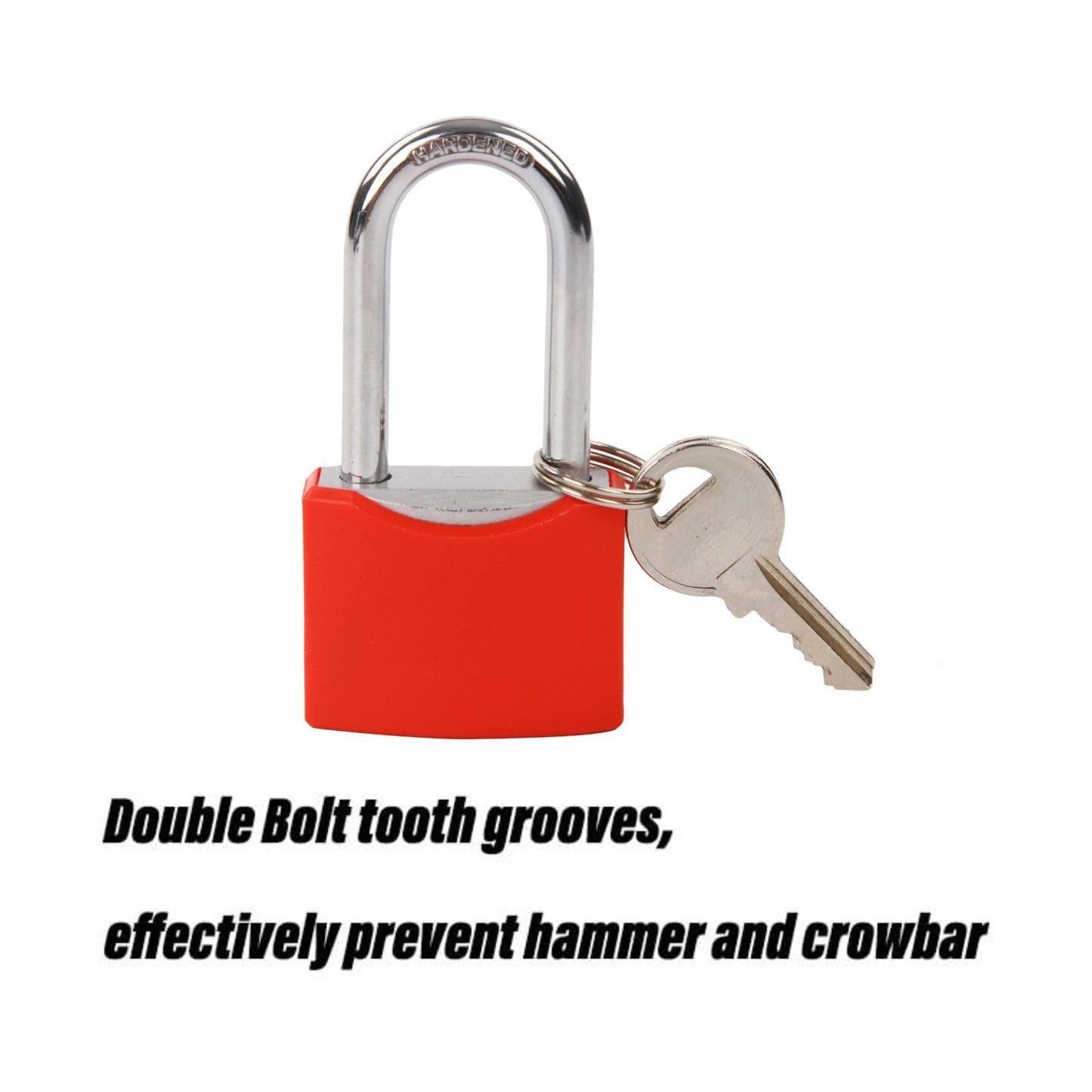 SEPOX® Twins 1-9/16" All-Weather Outdoor Padlocks Keyed Alike, Long Shackle, Solid Steel Lock, Heavy-Duty&Red Cover, Compact Design for Gate Fence Cabinet Toolbox School Gym Locker with 2pcs Same Key