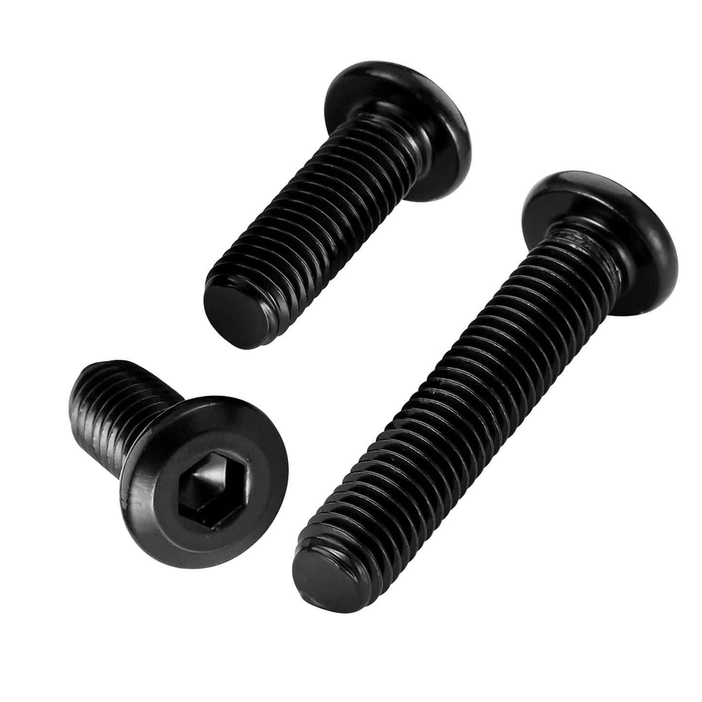 Cetaforten M6 x 14mm Countersunk Socket Cap Allen Bolts, Flat Round Head Socket Cap Screws, Furniture Screws, Carbon Steel, Full Thread, Black Oxide Finish, 30 PCS