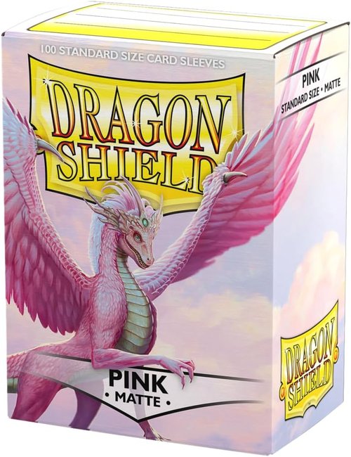 Dragon Shield | Matte Card Sleeves - 100 Count Standard Size - Smooth & Durable for TCGs | Pink