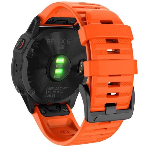 YOOSIDE Silicone Quick Release Fit Band for Garmin Fenix 6 Pro/Sapphire, 22mm Soft Waterproof Non-allergenic Wristband Strap for Garmin Fenix 5/5 Plus,Garmin Instinct,Forerunner 935/945(Orange)