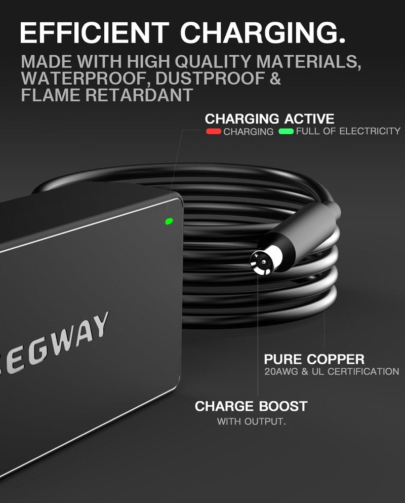 UL Certified 42V 1.7A Charger for Ninebot, 42V/36V Charger for MAX G2 G30LP F2 Pro F40 F30 E2Pro E22 ES4 for 36V Li-on Battery Power Adapter Original Charger Replacement