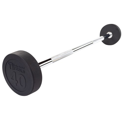 Body-Solid (SBB40) Rubber Coated Fixed Weights Straight Barbell Bar for Weightlifting Exercise Bodybuilding Strength Training, 40lb (Midnight Black)