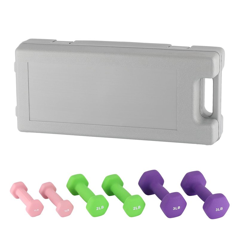 PVC Coated Dumbbell Set, Hexagon Weights Dumbbells Set with Box, Packed In Pairs, Anti-Slip, Multiple Weight Options, Workout Equipment for Home Gym