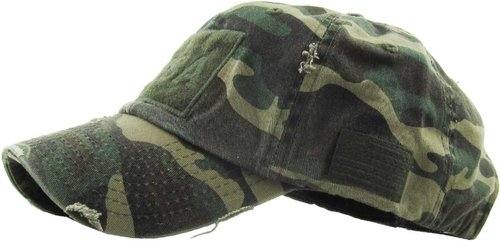 KBETHOS Vintage Distressed Baseball Cap - USA Military Thin Blue Line & Thin Red Line | Adjustable Unisex Hat