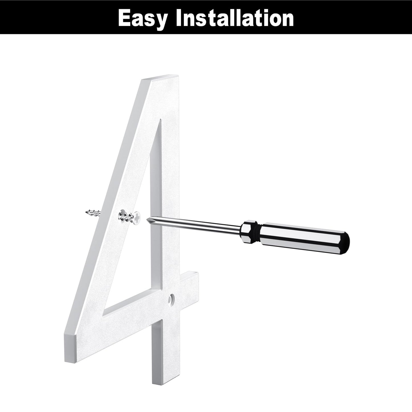 IVERRA 8 Inch Large Floating House Numbers, White Modern House Number for Outside, Home Address Numbers for Outdoor Garage Gate Wall Street (0)