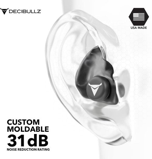 Decibullz - Custom Molded Earplugs | 31dB Highest NRR for Ultimate Comfort in Shooting, Travel & Concerts (2 Pack)