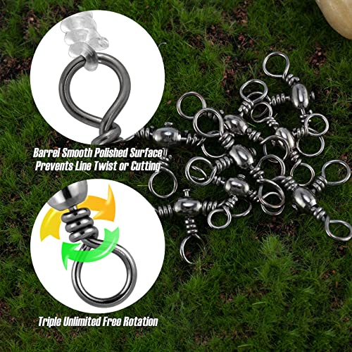 30 Pack 44LB Three Way Swivels Fishing Tackle for Catfish Rig