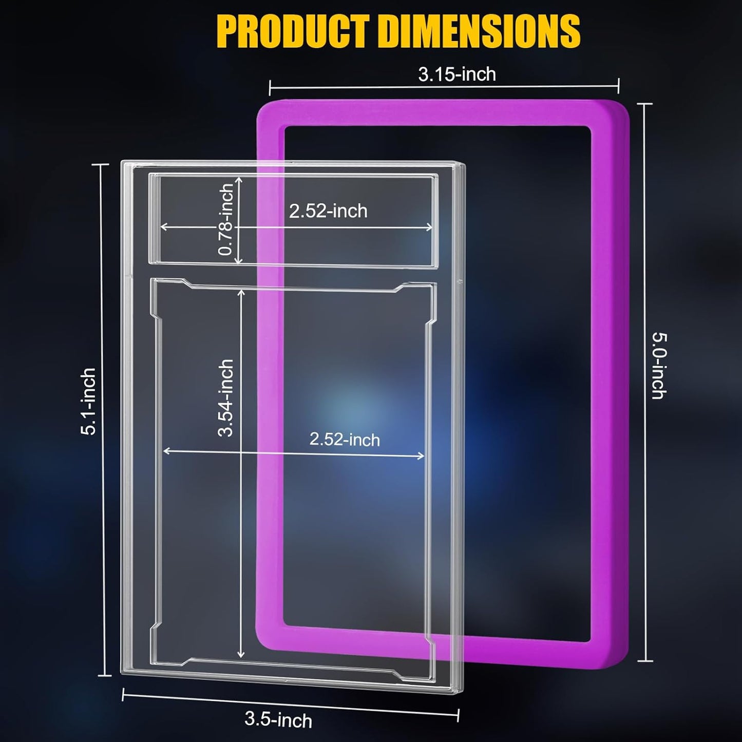 PSA Graded Card Slab Protector Set - Durable TPU Bumper Guard for Game & Sports Cards