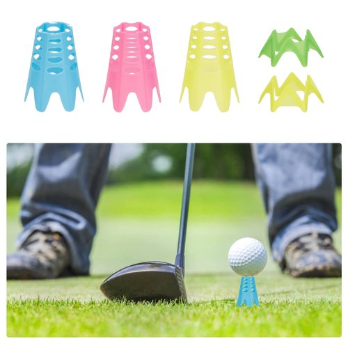 CHGCRAFT 17Pcs Golf Simulator Tees Plastic Golf Tee Golf Mat Tees Practice Golf Tees Perfect for Turf and Driving Range Indoor Claw Tee Mixed Color