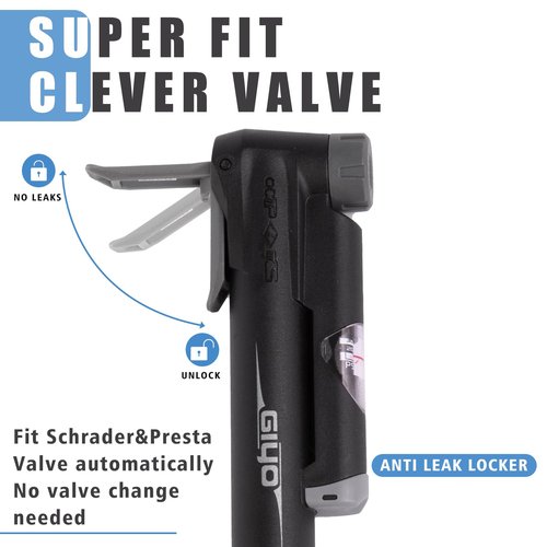 GIYO Mini Bike Pump, Portable Compact Bicycle Pump with Pressure Gauge, Tire Repair Kit, Perfect for Presta & Schrader Frame Mount for Road, Mountain & BMX Cycling, Ball Pump with Needle 120 PSI