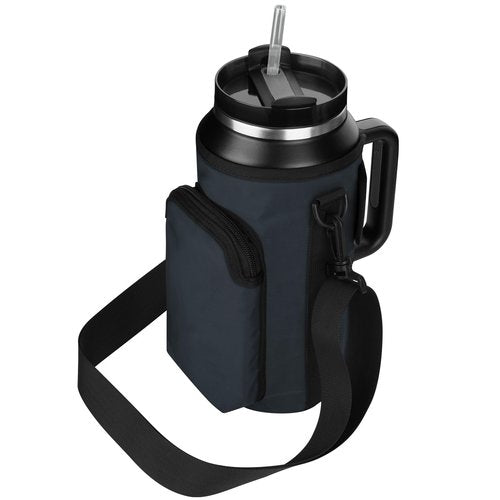 Xxerciz Water Bottle Carrier Bag for Stanley 64oz Tumbler with Handle, Water Bottle Holder with Adjustable Strap, Bottle Sling Sleeve with Phone Pouch, Stanley Cup Accessories for Walking Hiking