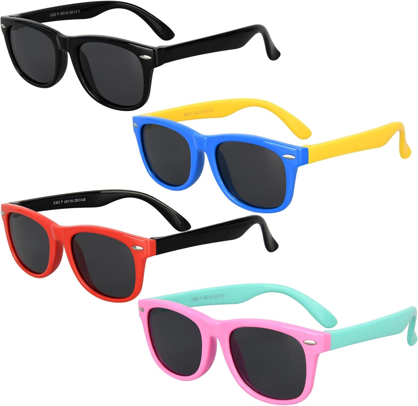 Skiennix Kids Polarized Sunglasses - UV Protection Flexible Rubber Shades | 1-24 Pcs Options