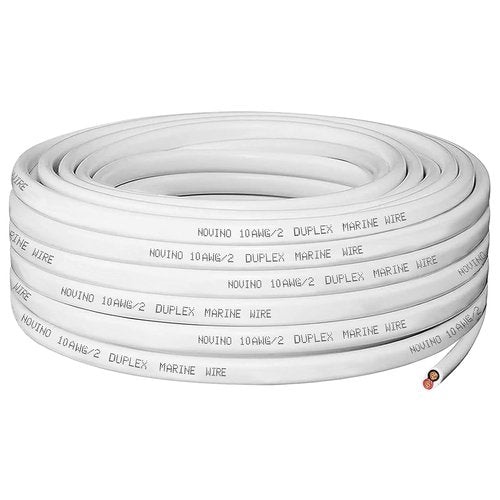 10 Gauge Marine Wire - 15ft Tinned Copper Heavy Duty Duplex Cable for Boats, RVs & Trailers