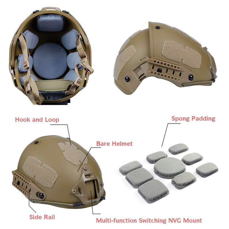 Two-in-one Outdoor Airsoft Tactical Helmet Field Equipment Helmet, Adjustable ABS Protective Helmet