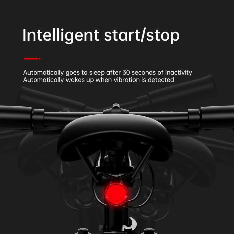 Yinstr Smart Bike Tail Light, Brake Sensing Bicycle Rear Lights, Same Frequency Induction Flicker, 6 Lighting Modes, IPX65 Waterproof, USB-C Rechargeable, Cycling Safety Accessory