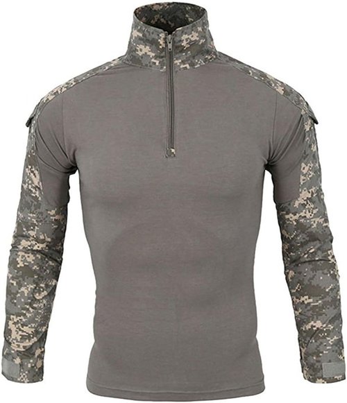 LiliChan Tactical Shirt for Men - Long Sleeve Military Combat Shirt with Zipper | Outdoor Gear