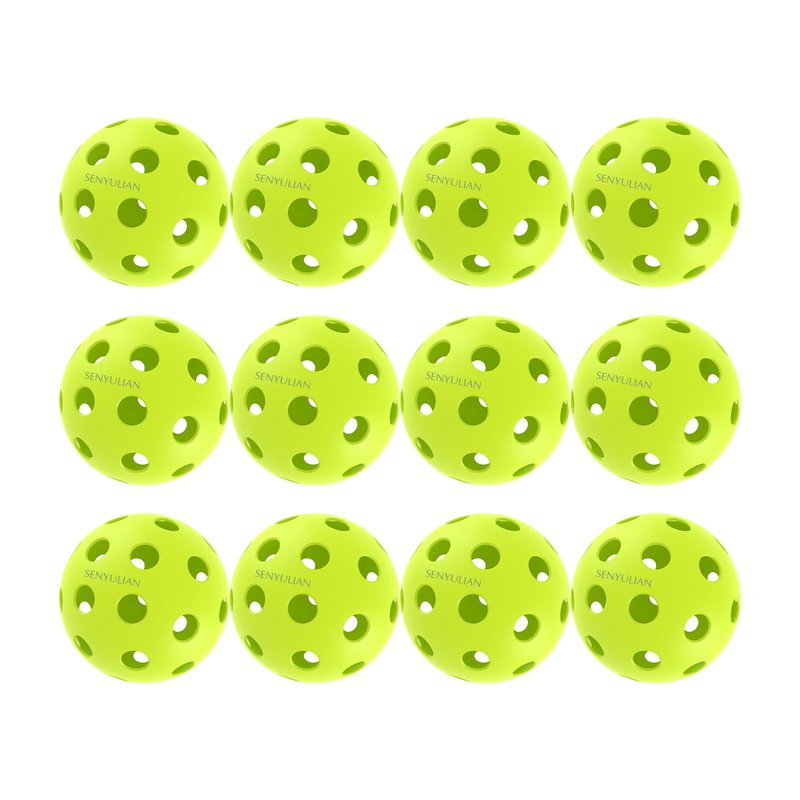 Senyulian Pro-Grade 40-Hole Outdoor Pickleball Balls （12Pack）- Pro-Player Tested with Wind-Resistant Design, Built for Durability & Precision for Competitive Play(Green)