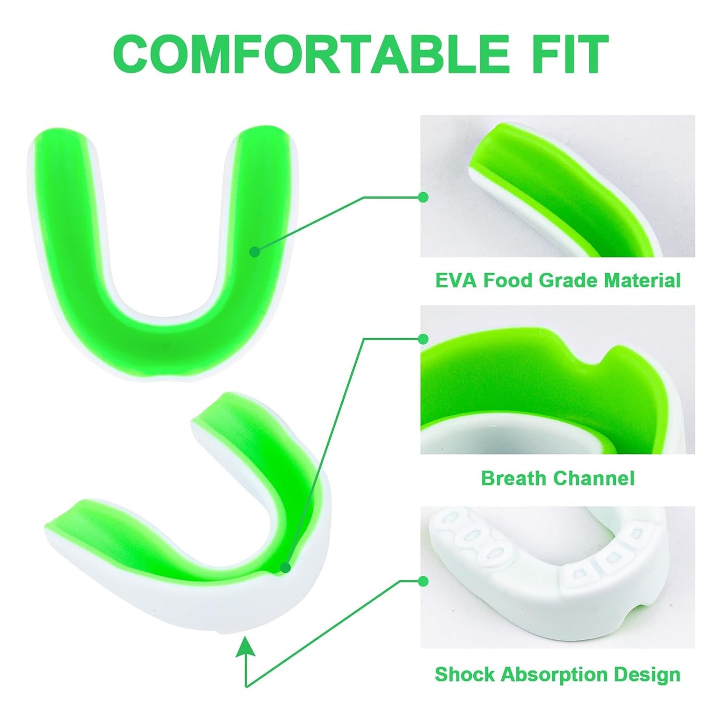 MENOLY Kids Mouth Guard - BPA-Free Toddler Protection with Portable Case | 5 Packs for Sports