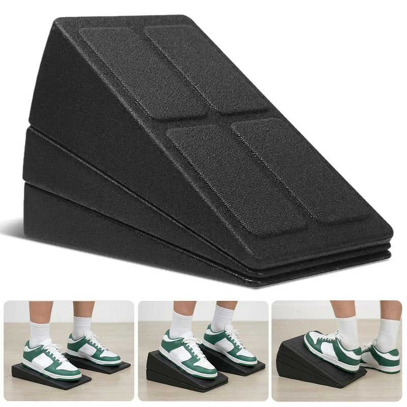 Squat Wedge Block Set of 3 - High-Density EPP Slant Board with 8.5° & 17° Stackable Angles - Deep-Groove Anti-Slip Surface for Calf Stretching, Physical Therapy & Ankle Mobility