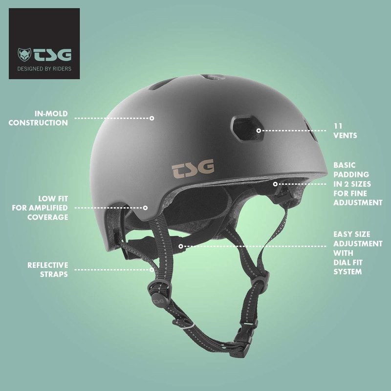 TSG Meta Skate & Bike Helmet w/Dial Fit System | for Cycling, BMX, Skateboarding, Rollerblading, Roller Derby, E-Boarding, E-Skating, Longboarding, Vert, Park, Urban (Satin Oxblood, S/M 54-57 cm)